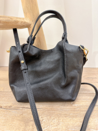 Leather little pouch bag - black