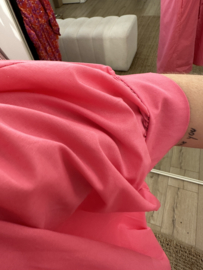 Cotton blouse dress Azzurro - pink