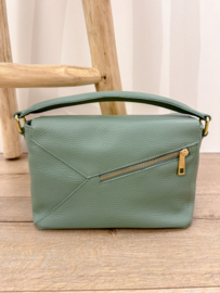 Leather crossbody handbag - green