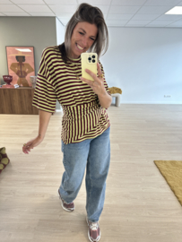 Stripe scarf tee Azzurro - green/bordeaux