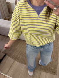 Stripe shortsleeve Azzurro - yellow/purple