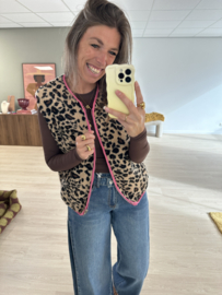 Teddy reversible gilet Azzurro - pink