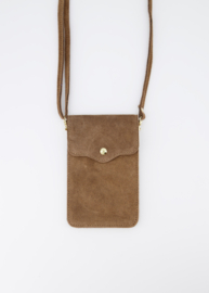 Suède phone bag - brown