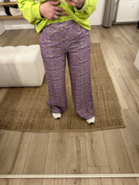 Print wide pants Azzurro - lila