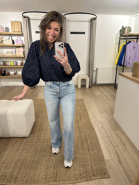Denim puff blouse Azzurro - dark blue