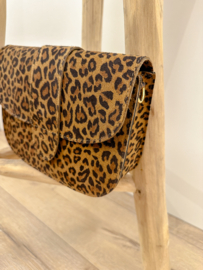 Suède flap bag - panter