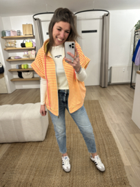 Stripe jog cardigan - yellow