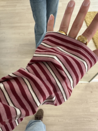 Stripe bow longsleeve - bordeaux