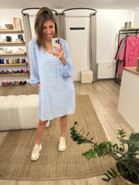 Party puff pocket dress Azzurro - blue light