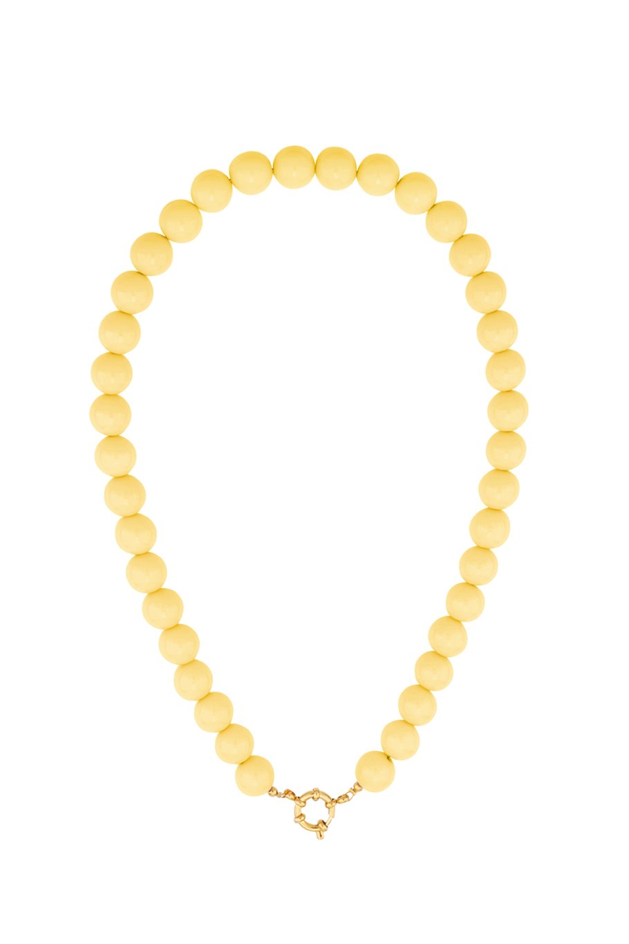 Colored bead necklace - yellow