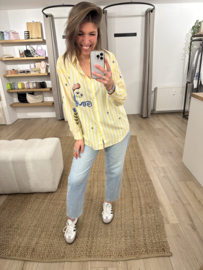 Stripe print blouse - yellow