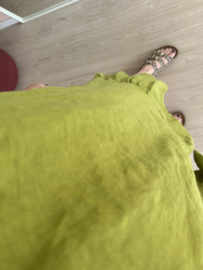 Linen bow dress - green