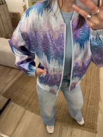 Print bomber Azzurro - blue/purple