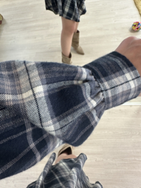 Check blouse dress - dark blue