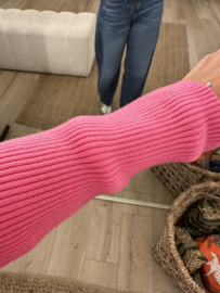 Rib longsleeve pull Azzurro - pink