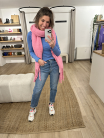 Knitted scarf Azzurro - pink