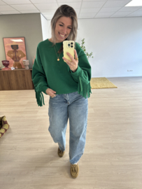 Fringe sweater - green