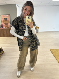 Camo oversized gilet - army green