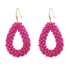 Beads earrings - pink