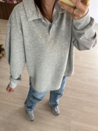 Soft polo pull - grey