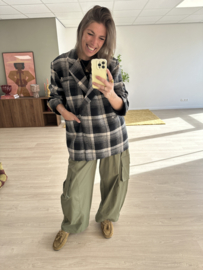 Check oversized blazer Azzurro - black