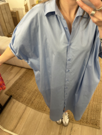 Cotton blouse dress Azzurro - blue light