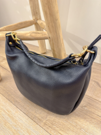 Leather chique bag - dark blue