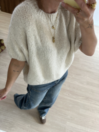 Knitted short pull Ambika - naturel