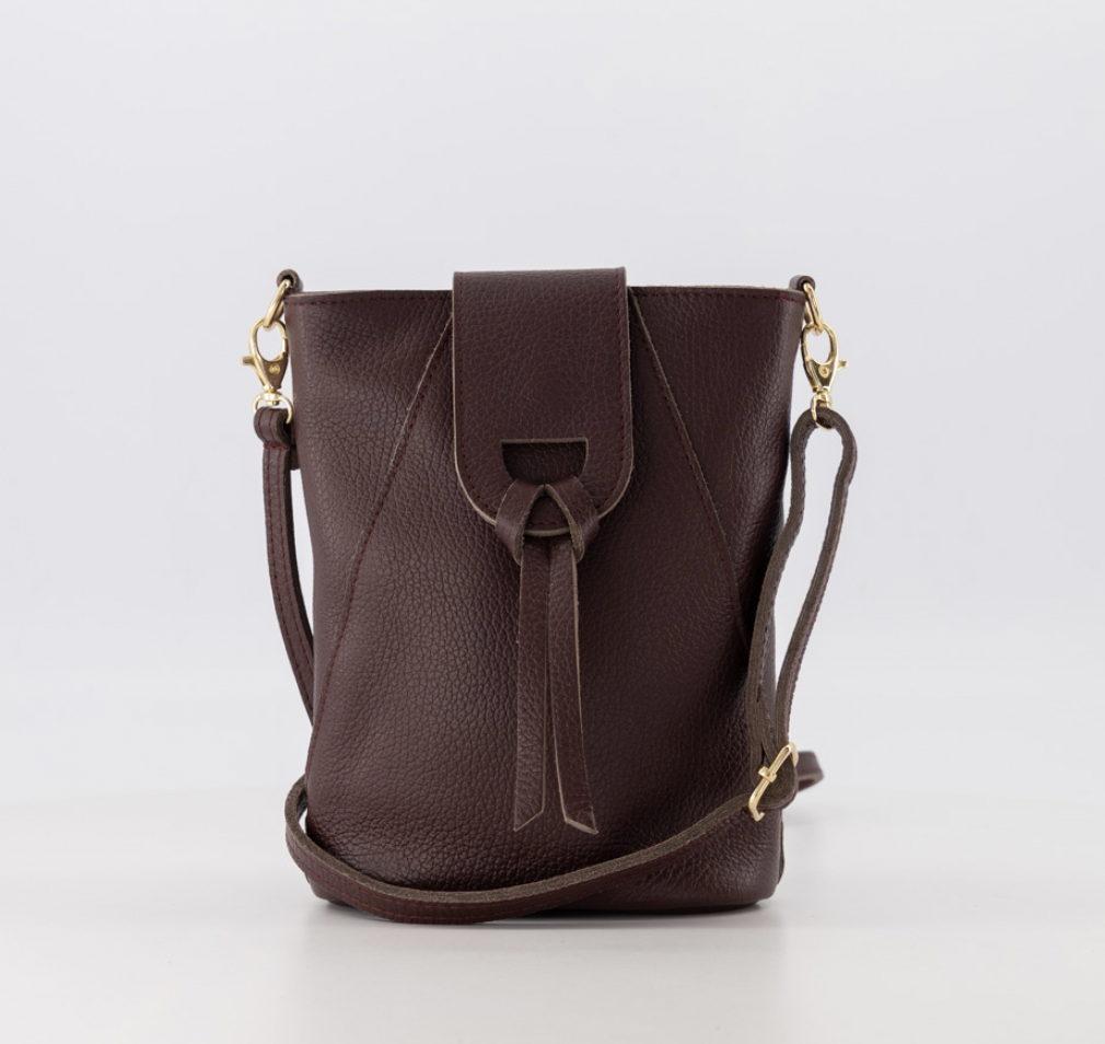 Leather kendra bag - bordeaux