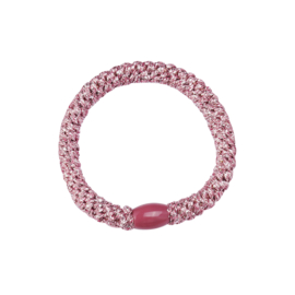 Hair tie bracelet - pink (glitter)