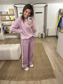 Stripe pantalon Azzurro - lila