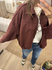 Balloon suedine jacket - bordeaux