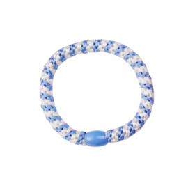 Hair tie bracelet - blue/white
