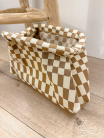 Toilet bag - block brown/naturel