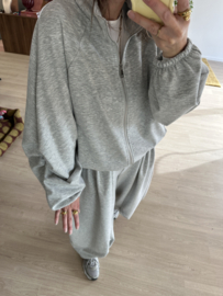 Soft zipper cord set - grey