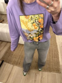 Print longsleeve Azzurro - lila