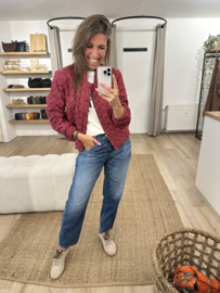 Heart jacket Azzurro - bordeaux