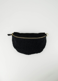 Teddy suède fanny bag - black