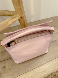 Leather crossbody handbag - light pink