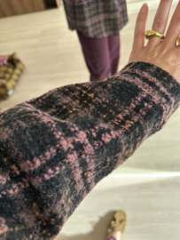 Check autumn blouse - black