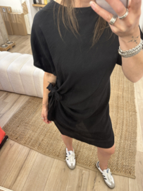 Knot short dress Azzurro - black