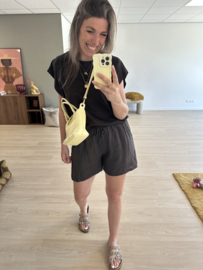 Basic elastic top - dark brown