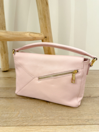 Leather crossbody handbag - light pink