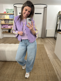 Teddy gilet Azzurro - lila