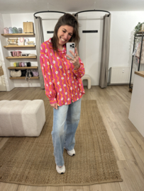 Cotton print blouse - pink