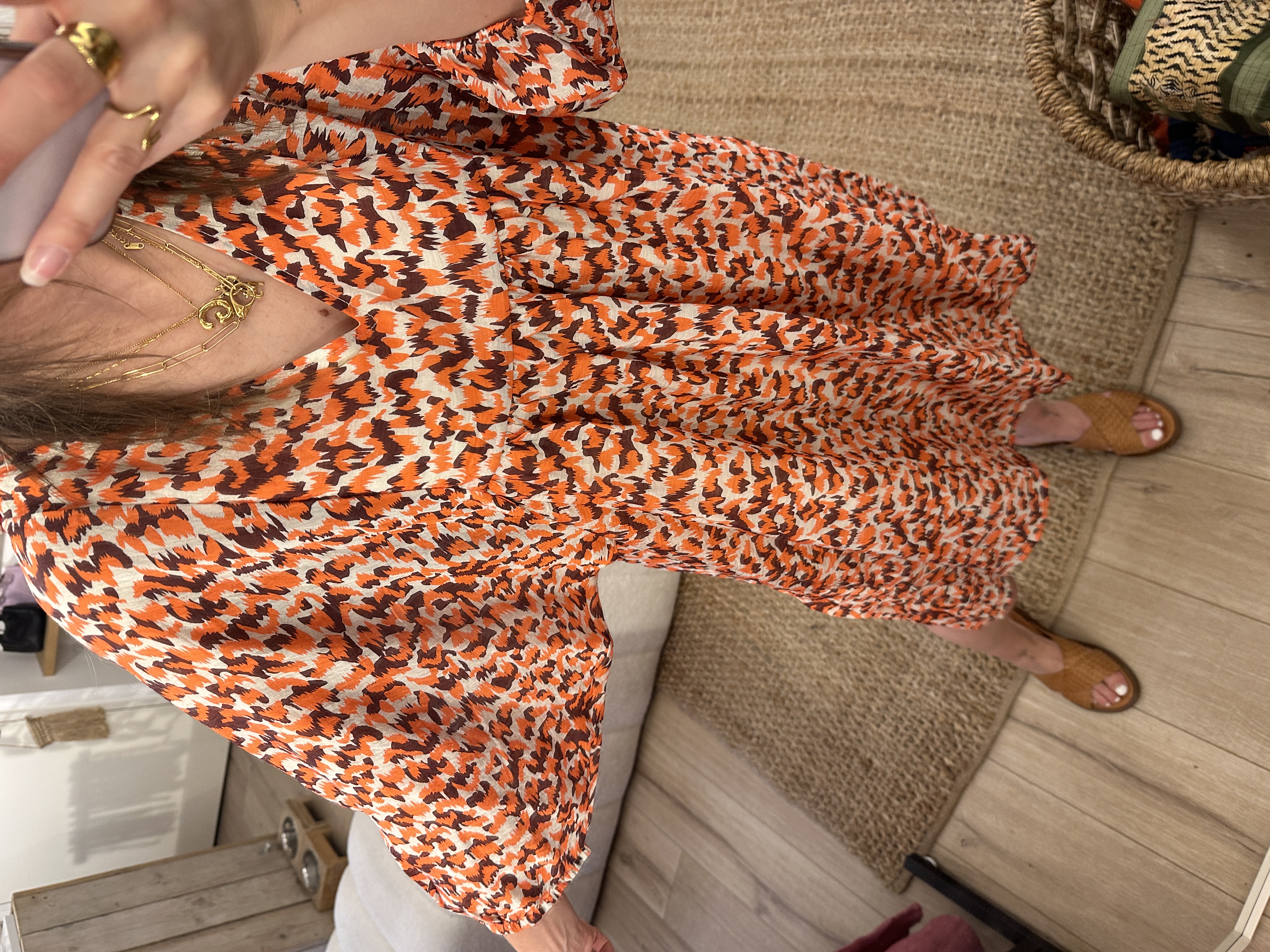Print wide dress Azzurro - dot