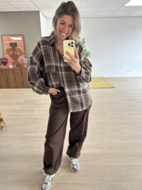 Check pocket blouse - dark brown 2.0