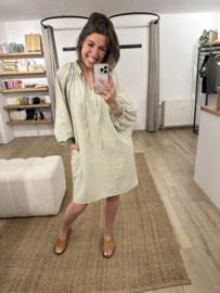 Stripe blouse dress Azzurro - green