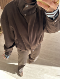 Autumn mantel short jacket - dark brown