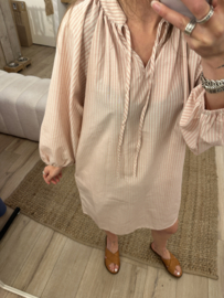 Stripe blouse dress Azzurro - pink